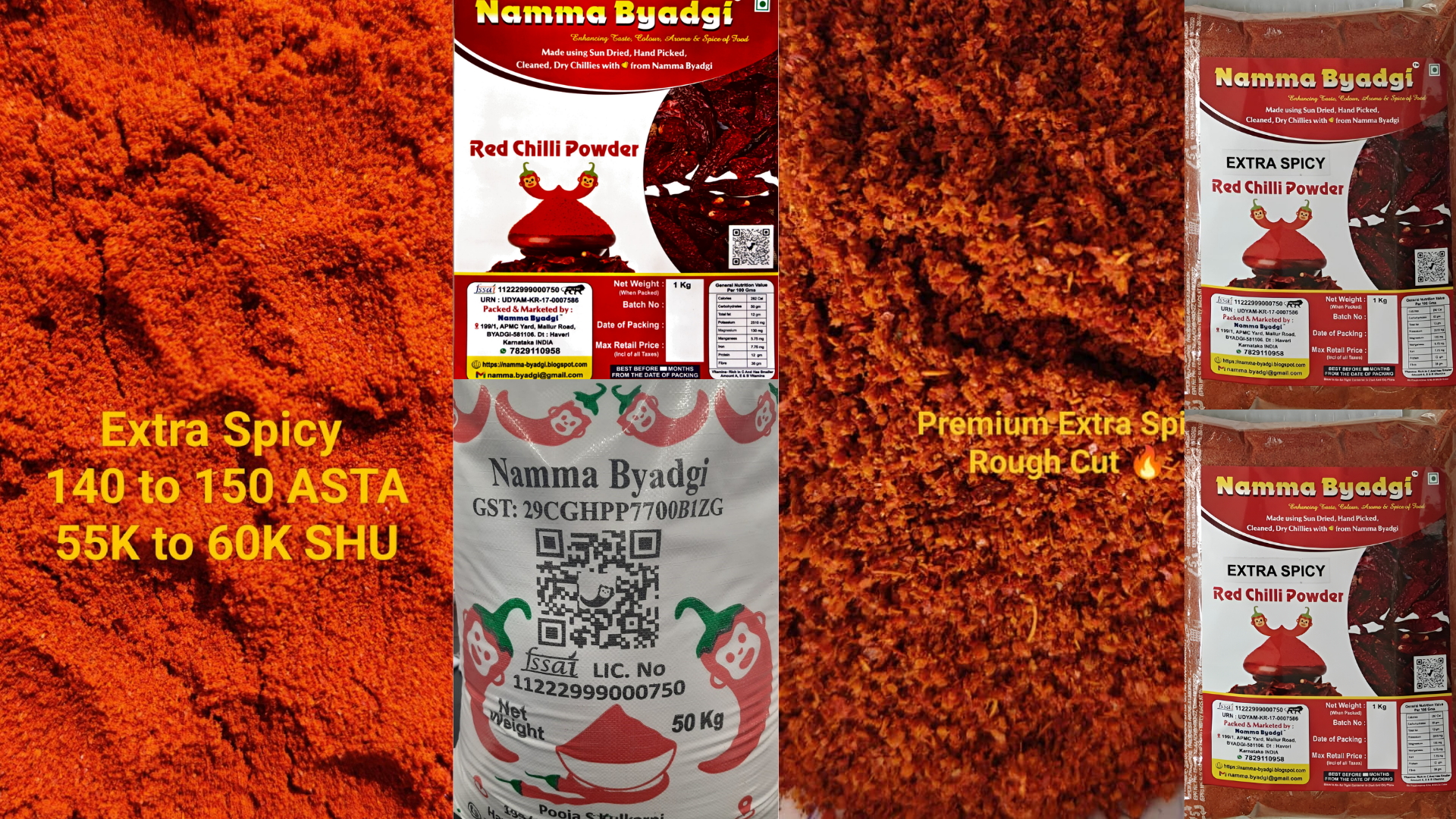Premium Extra Spicy Red Chilli Powder | High Color High Spice | Value Blend (Teja + Kashmiri + Byadgi)