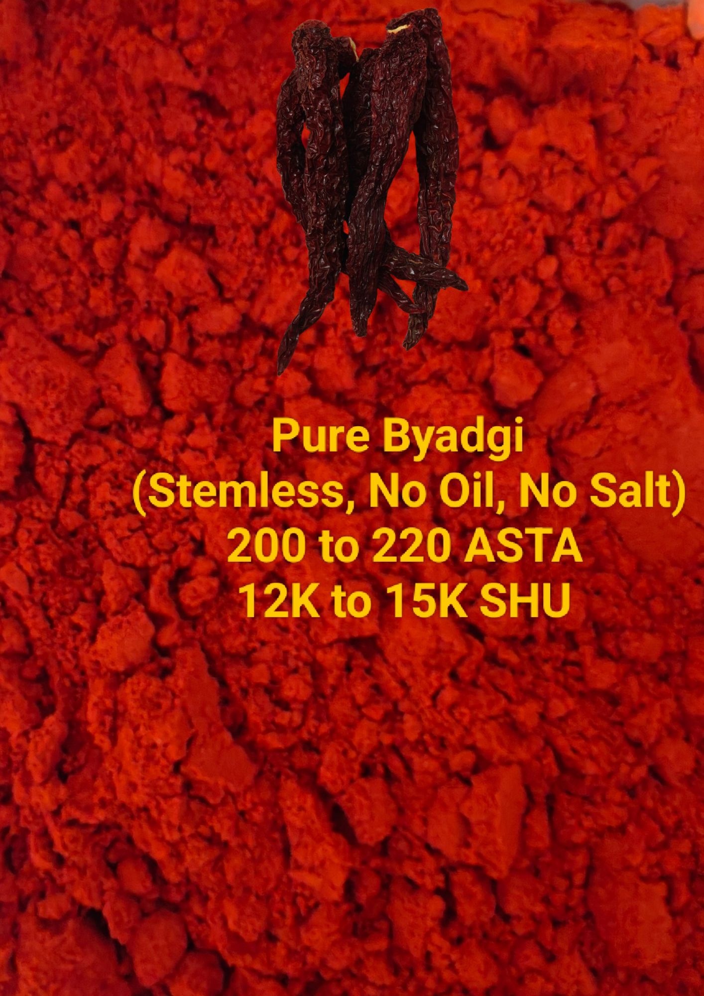 Pure Byadgi (KDL) Stemless Red Chilli Powder | No Oil No Salt | Rich Color Mild Spicy Great Taste